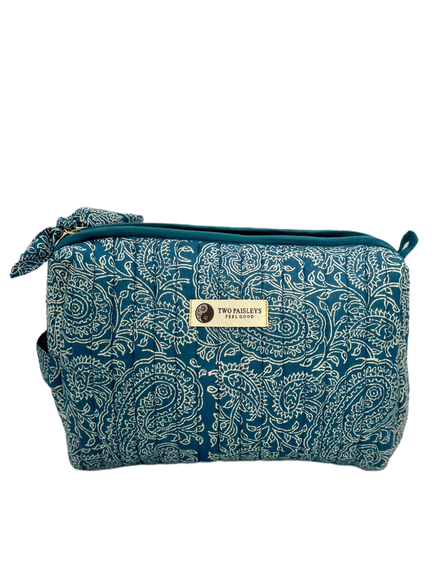 Indigo Paisley Quilted Wash Bag