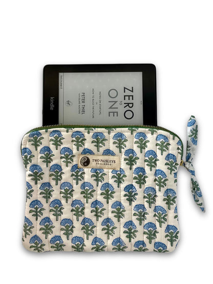 Blue Blossom Quilted Kindle, eBook Reader Cover