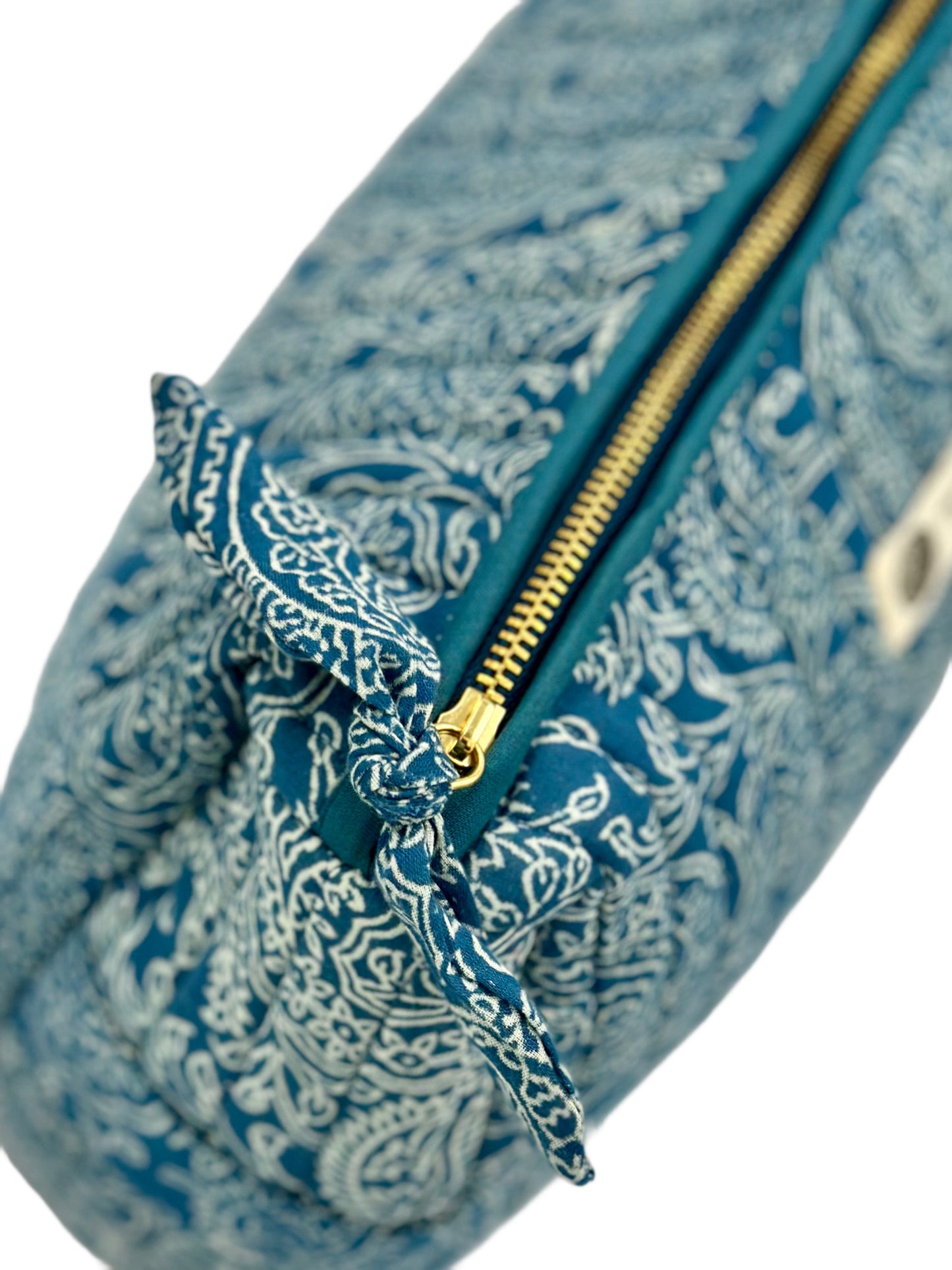 Indigo Paisley Quilted Wash Bag