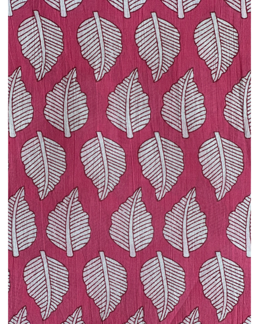 Berry Leaves Block Print Cotton Sewing Craft Fabric