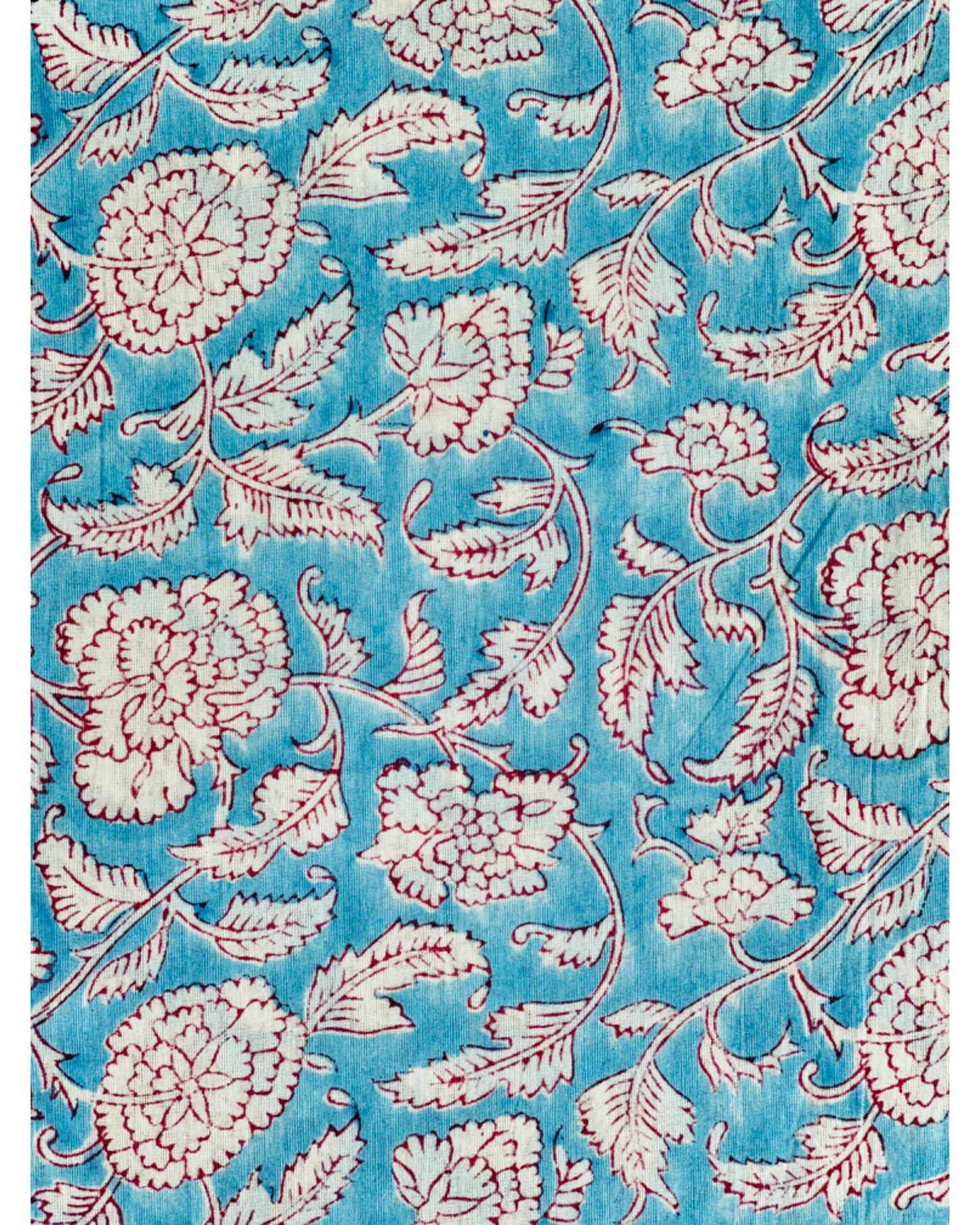 Blue Belle Cotton Block Print Sewing Craft Fabric