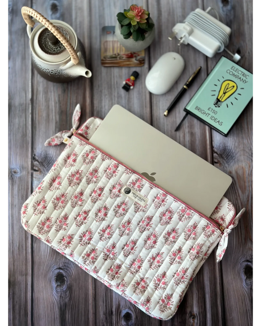 Vintage Floral MacBook Quilted Laptop Sleeve