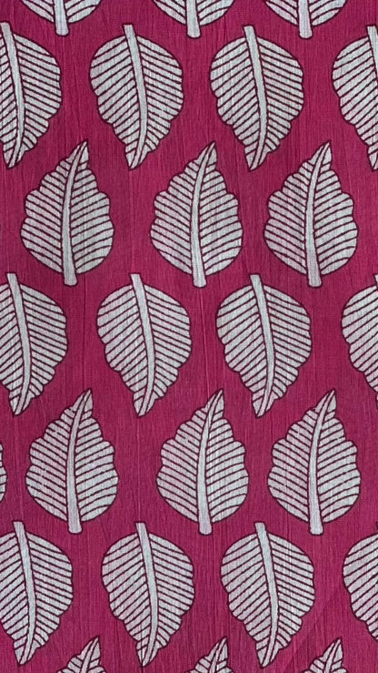 Berry Leaves Block Print Cotton Sewing Craft Fabric